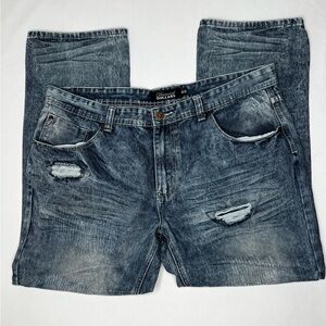 Diamond Dollar Men's Straight Leg Ripped Jeans Size 40/30